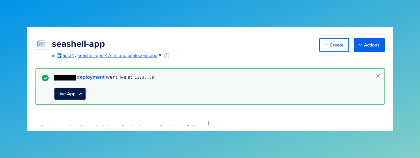 Successful deployment Successful deployment