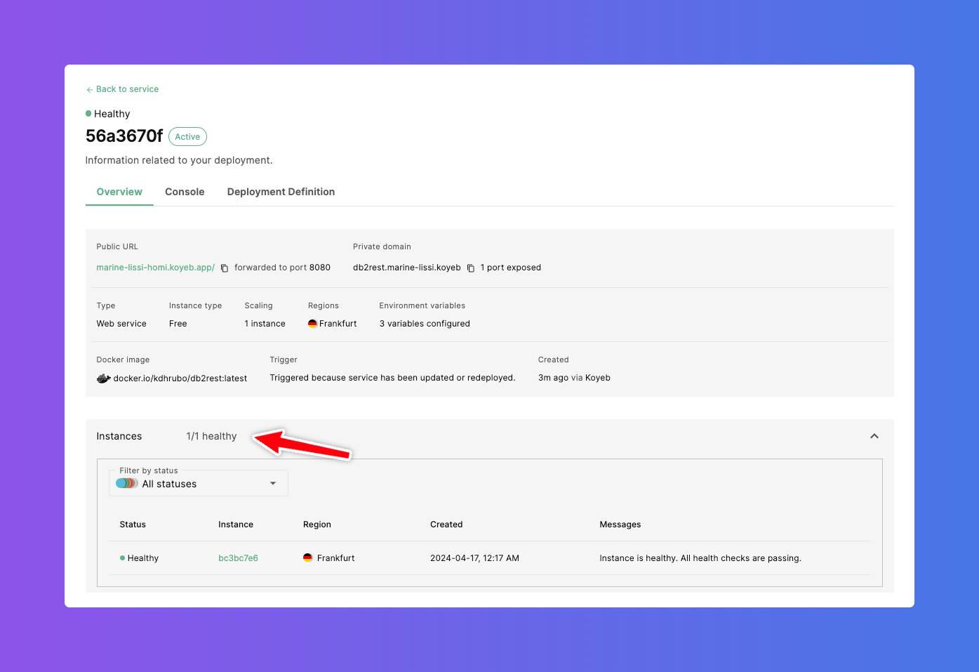 Deployment Status Deployment Status