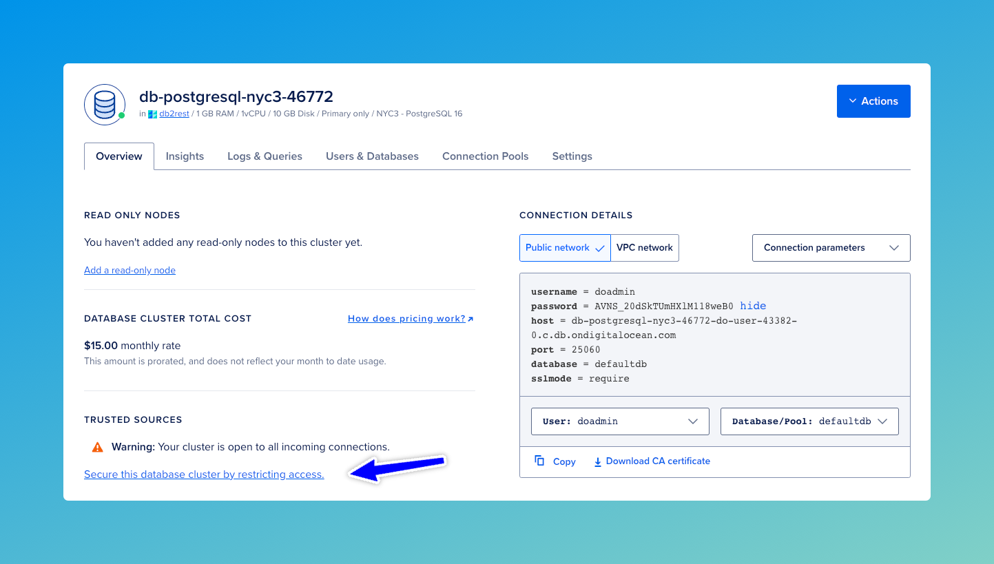 Secure database Successful database
